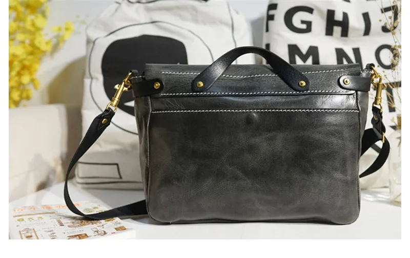 Luxury genuine leather ladies large capacity shoulder bag designer outdoor work real cowhide women black shoulder messenger bag