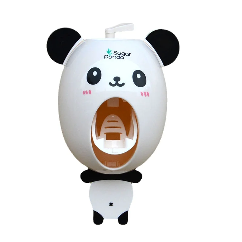 

Cartoon Toothpaste Dispenser Strong Suction Sucker Bathroom Accessories Set Toothbrush Holder Automatic Tooth Brush Holder Child