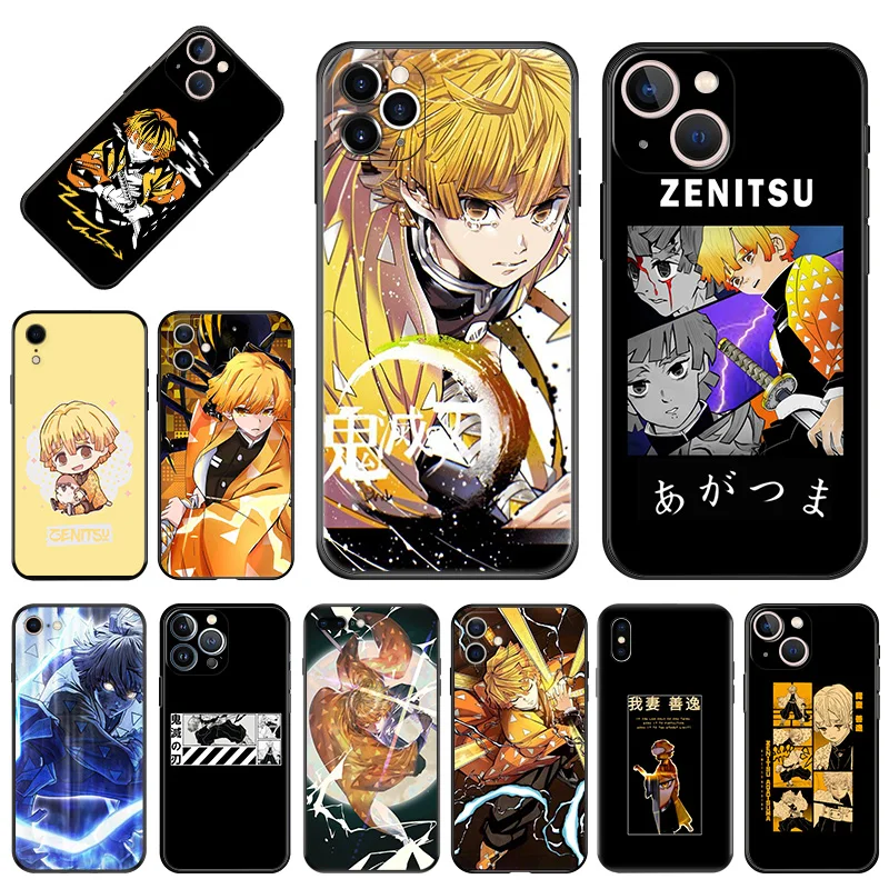 Мягкие чехлы для телефонов iphone 16 15 14 13 12 11 Pro XS Max Mini XR 7 8 Plus 16Pro Agatsuma Zenitsu рассекающий