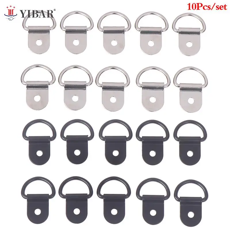 

10 шт. черные D-образные тянущиеся крючки, зажимные якоря, железное кольцо из нержавеющей стали, зажимное кольцо для груза для автомобилей, гр...