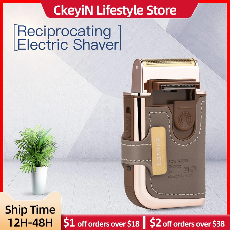 

CkeyiN Men Electric Reciprocating Shaver USB Rechargeable Razor Single Blade Beard Trimmer Shaving Machine Barber Trimmer Shaver