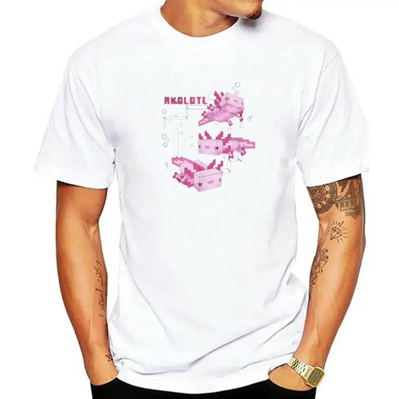 

Pink Axolotl Pond T-Shirt Y2k Top Graphic Tee Tops Axolotl-Lover Apparel Aesthetic Clothes for Kids Adults Short Sleeve Blouses