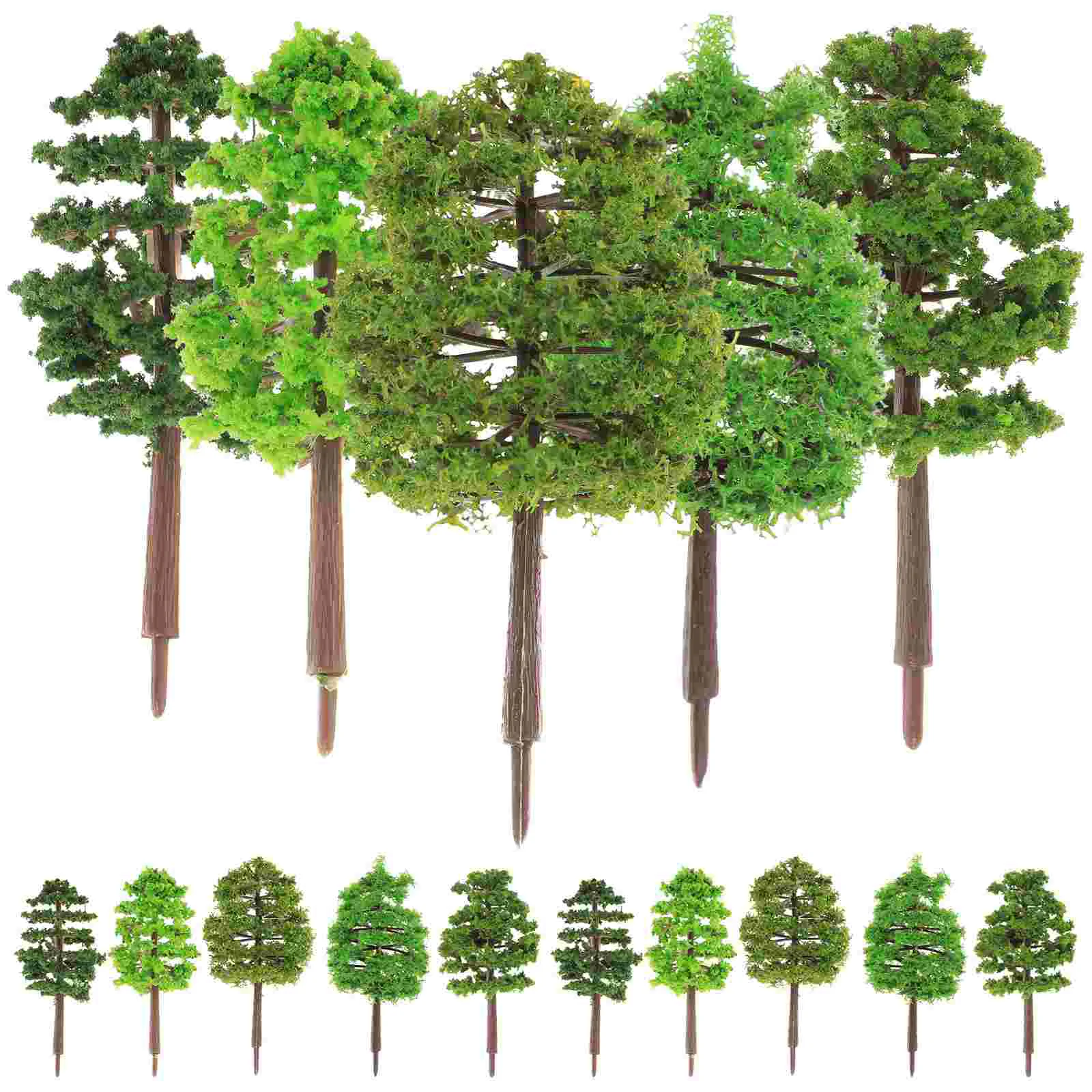 

30 Pcs Green Decor Plants The Office Desk Miniature Model Forest Work Trees Artificial Micro Landscape Simulation