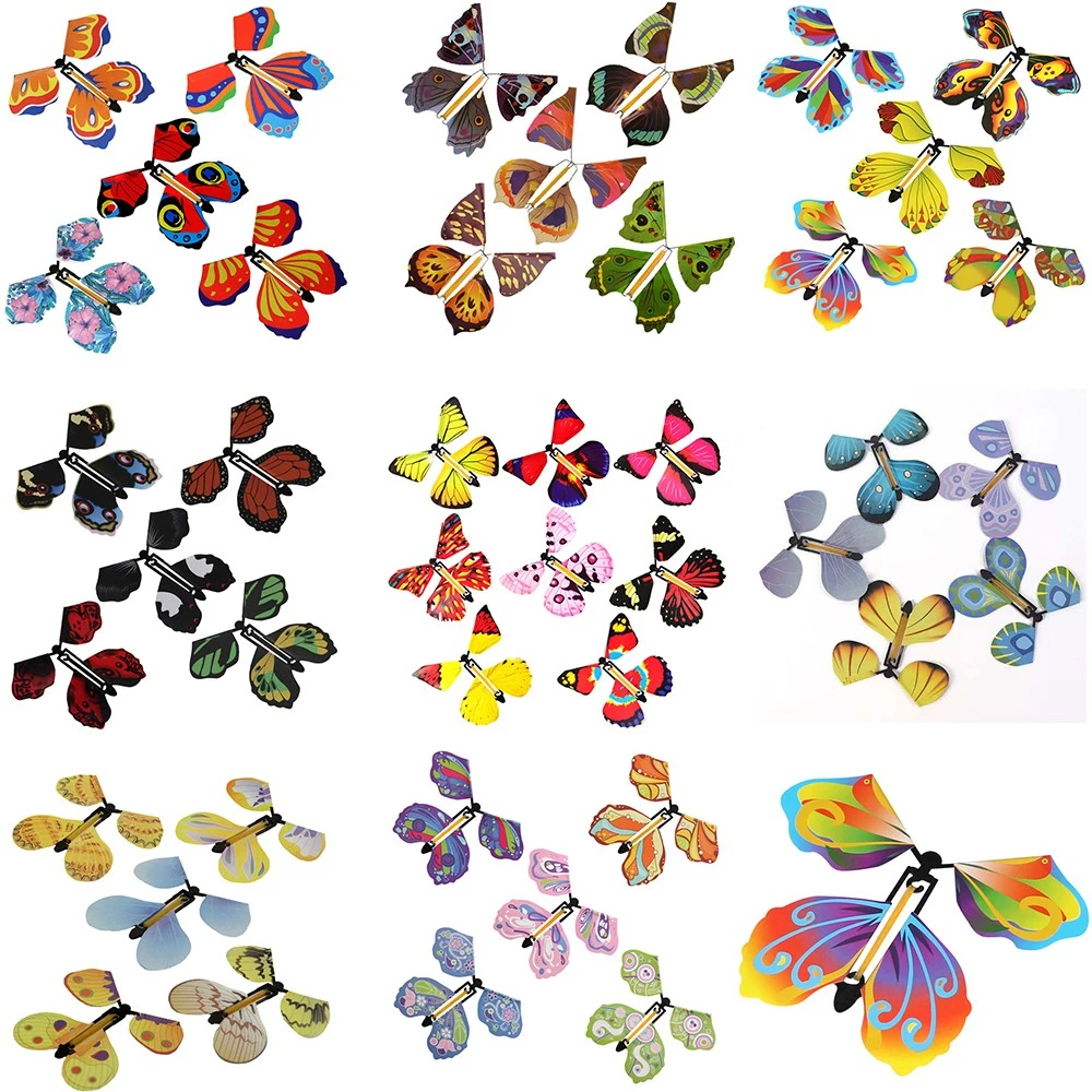 5/10pcs Funny Magic Butterfly flying Card Toy Magic Props Magic Tricks Outdoor Toy Surprise Gift Cool Stuff Kids Toys
