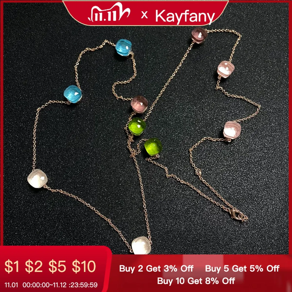 

90cm Pomellato Candy Square Sweater Chain For Women Mix Colors Colorful Crystal Long Sweater Chain Boho Style Crystal Necklace