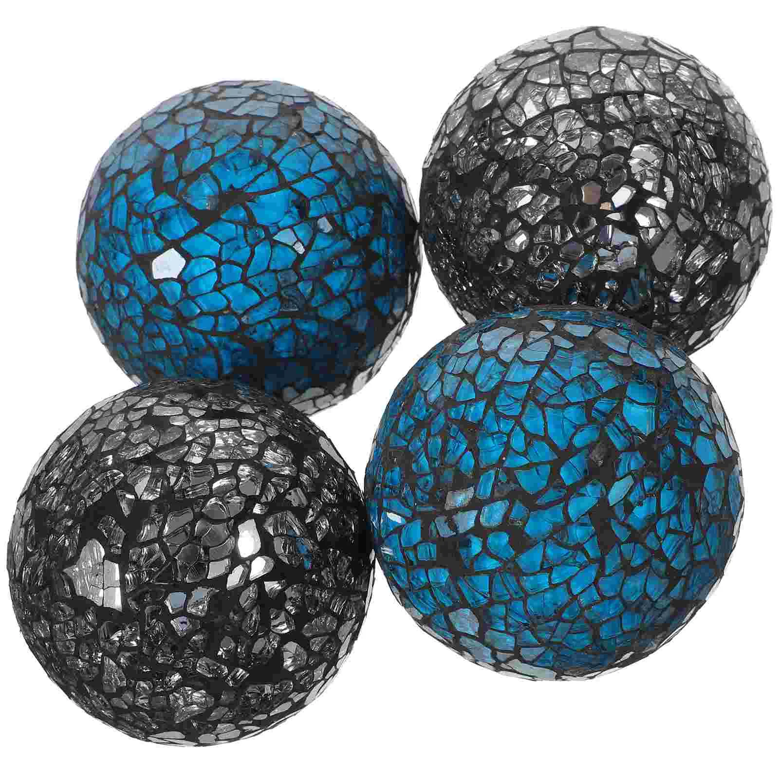 

4 Pcs Home Field Mosaic Ball Desk Top Decor Decorative Glass Foam Sphere Decors