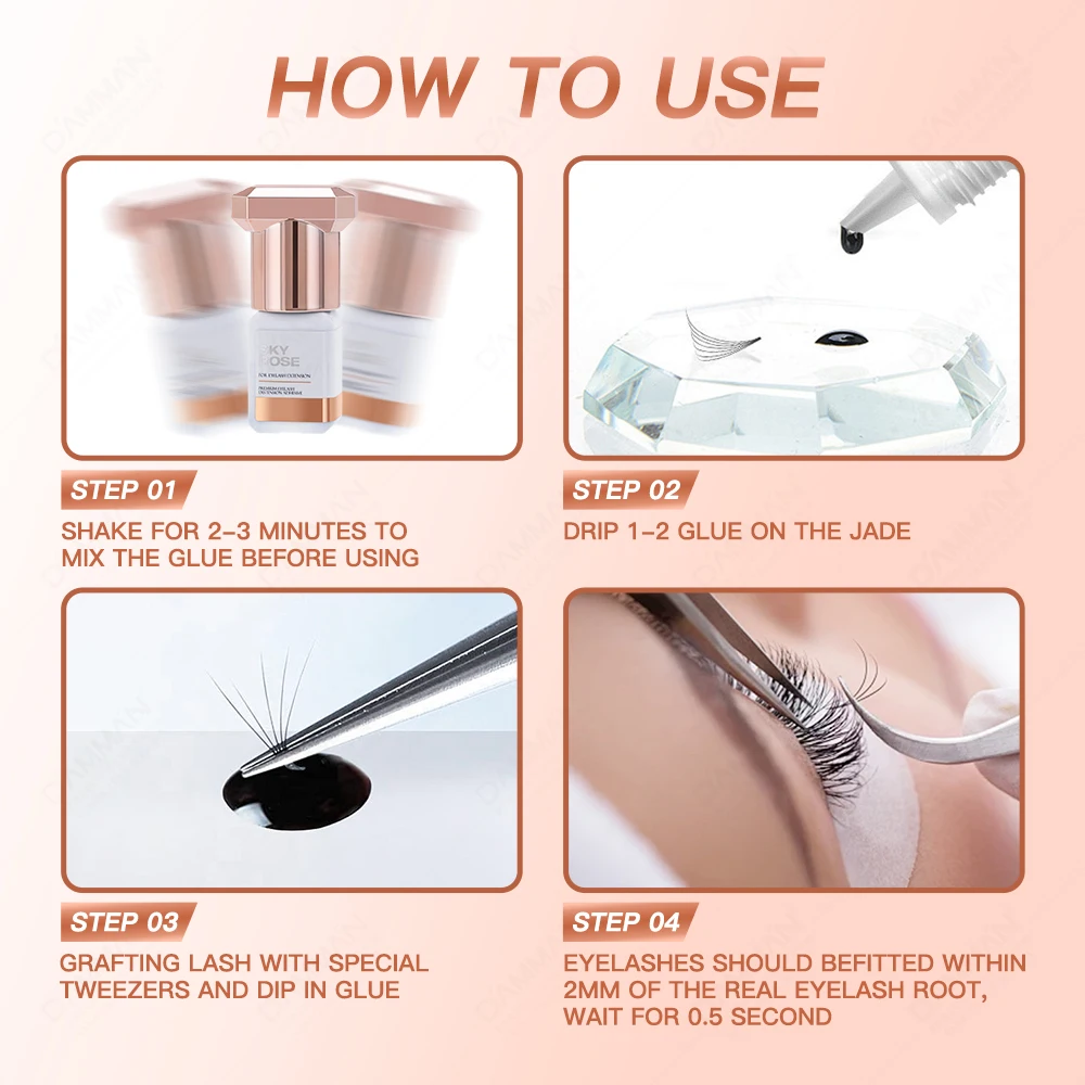 3 бутылки 5 мл корейский оригинальный клей для наращивания ресниц Sky Rose 0 5S