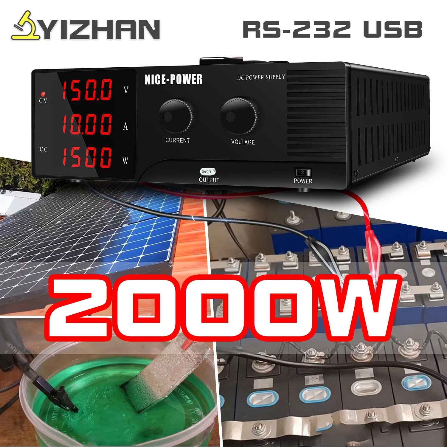 Лабораторный источник питания постоянного тока USB 2000 Вт, Регулируемый источник питания для лаборатории 15 В, 80 А, 100 А, 60 В, 30 А, 150 в, 20 А, В, 10 А