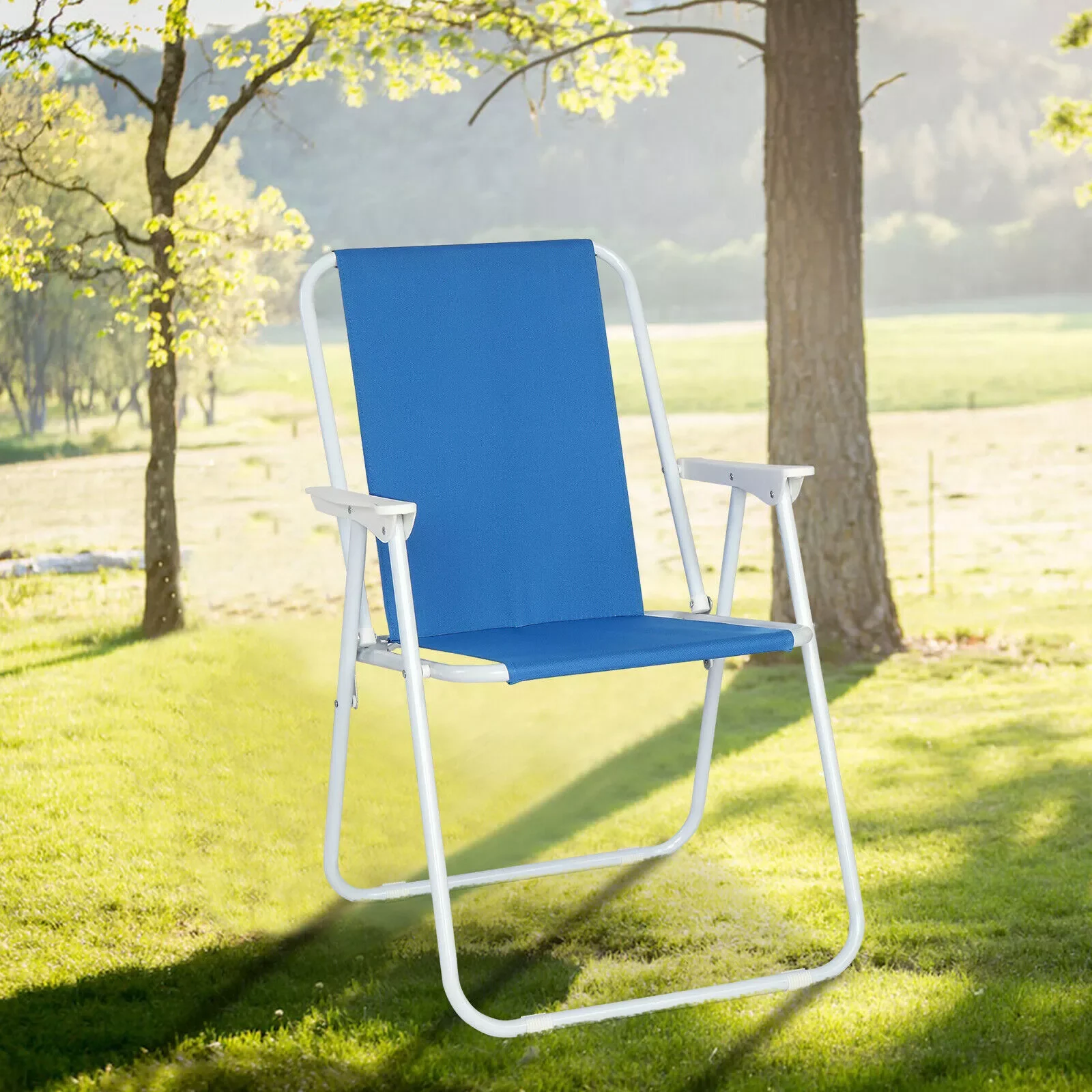 

New High Quality Oxford Cloth Iron Outdoor Beach Chair Blue