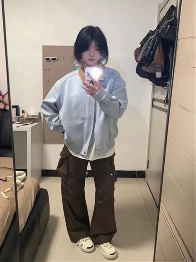 Модный бренд американская уличная замшевая верхняя одежда с лацканами женская