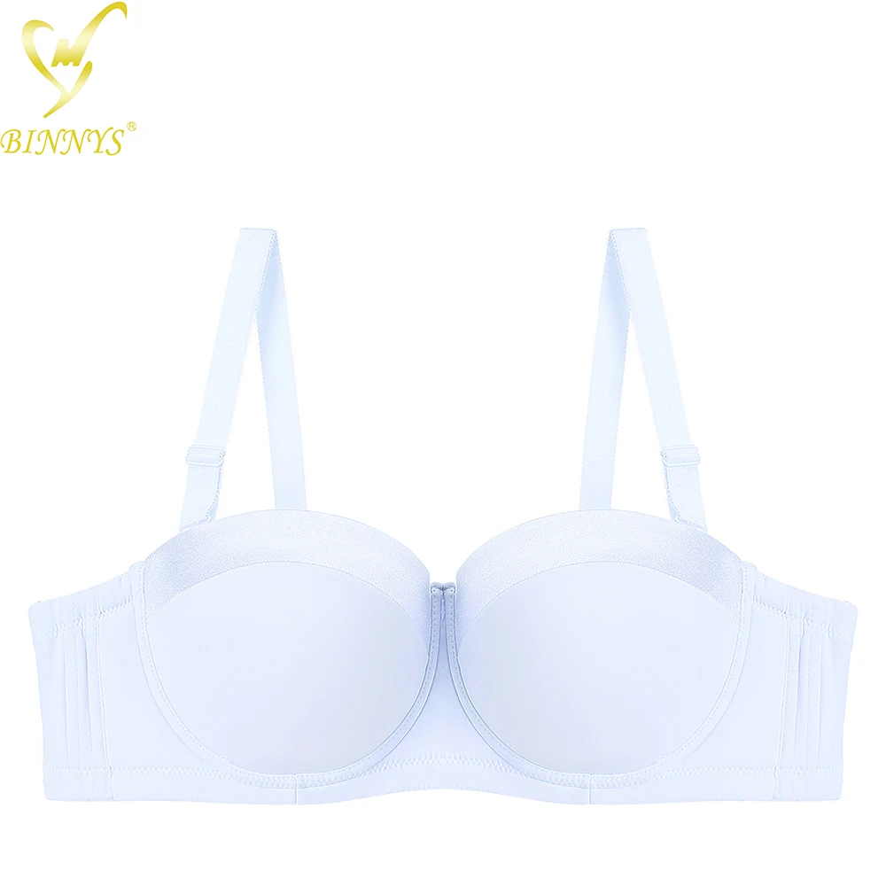BINNYS Women's Sexy Strapless Bra Half Cup C Cup Underwear Female Silicone High Quality Ladies Underwire