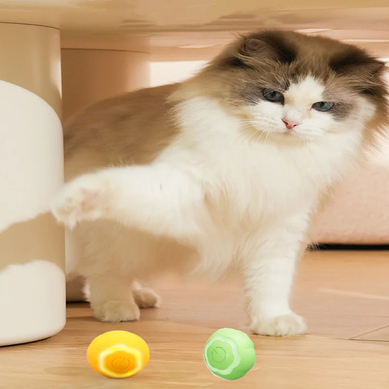 

Умный мяч для кошек, электрическая игрушка, автоматический вращающийся мяч для котят, тренировочная самодвижущаяся игрушка для домашней интерактивной игры
