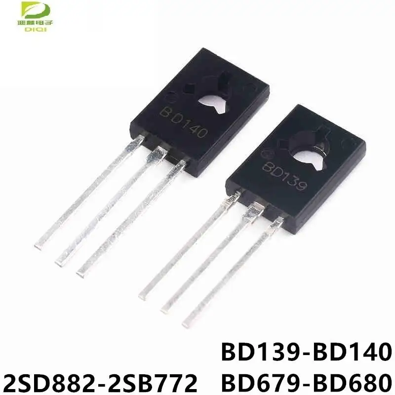 

20PCS BD139 BD140 ( 10PCS BD139 + 10PCS BD140 ) (10PCS BD679 + 10PCS BD680 ) (10PCS 2SD882 + 10PCS 2SB772 ) TO-126 D882 B772