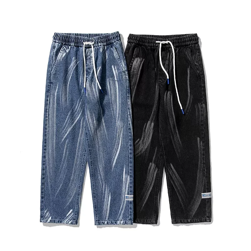 2022New Size Summer Harem Jeans Men Stretched Denim Pants Streetwear Black Joggers Men Casual Baggy Jeans Trousers 6XL 7XL 8XL