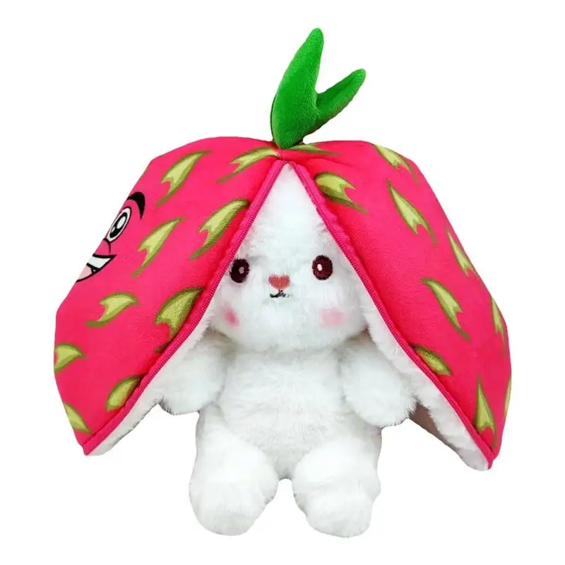 

Hide And Seek Bunnies Cute Easter Reversible Bunny Wrapped In Strawberries Easter Bunny Stuffed Animal Rabbit Plushie Strawberry
