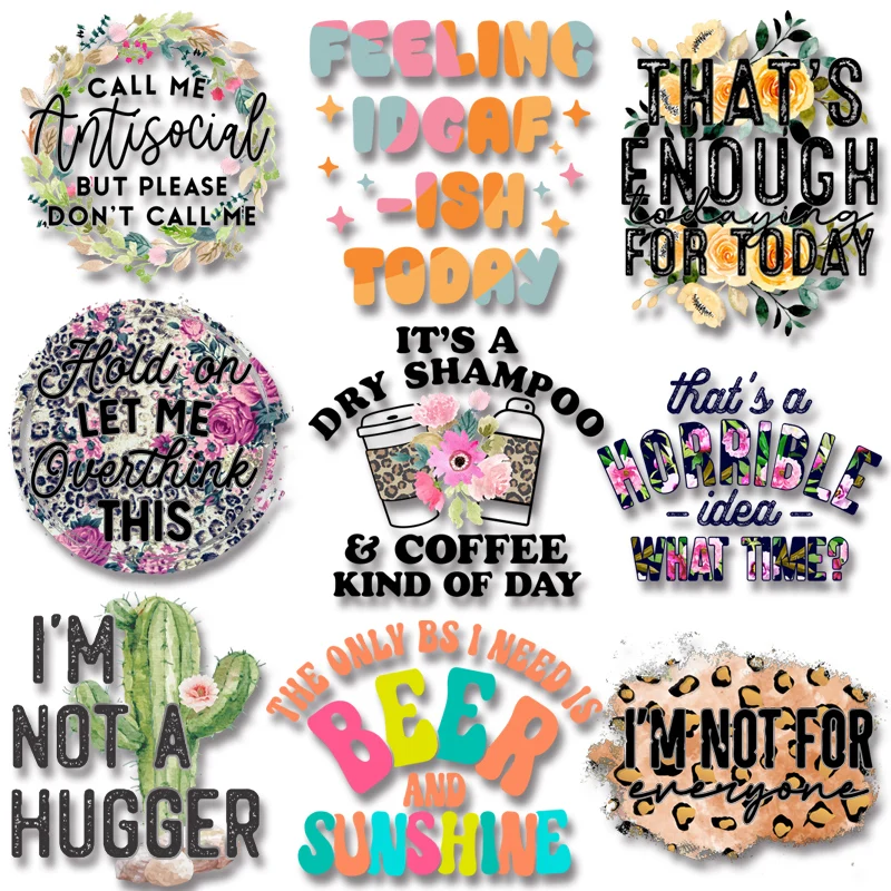

Floral Letters Stickers for Clothes Patches on T-shirt Hoodies Thermals transfer printings Iron on transfers