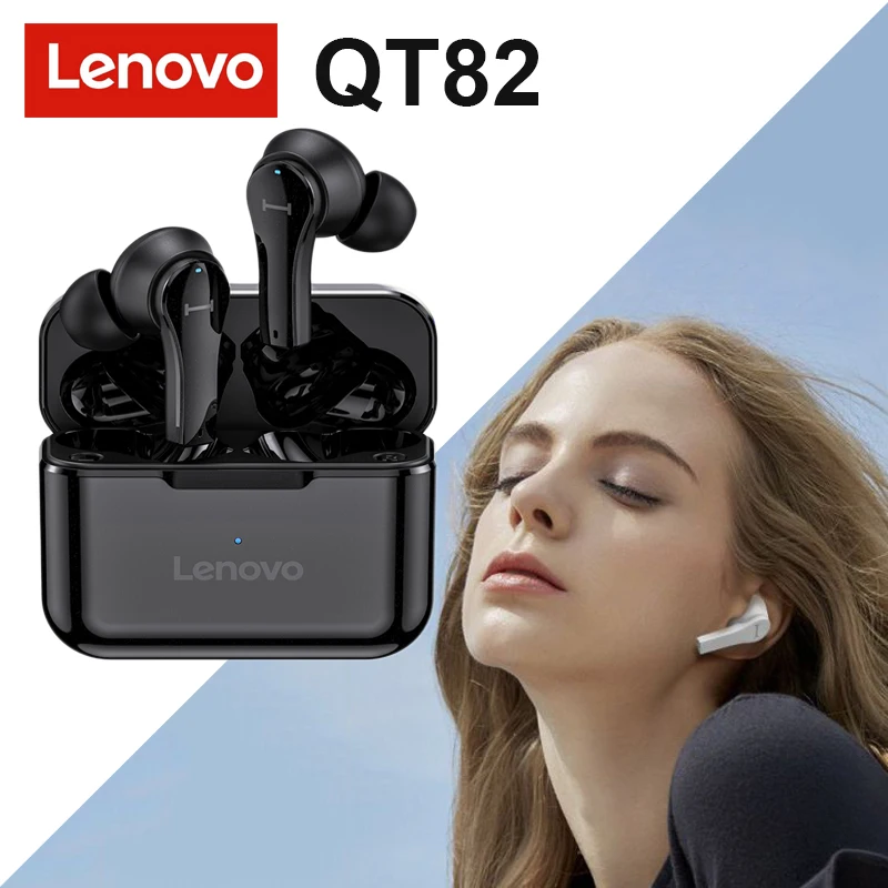 

Lenovo QT82 TWS Wireless Bluetooth Earphone Touch Control EarBuds Headphone Voice Calls Sport Headset Noise Cancelling with Mic