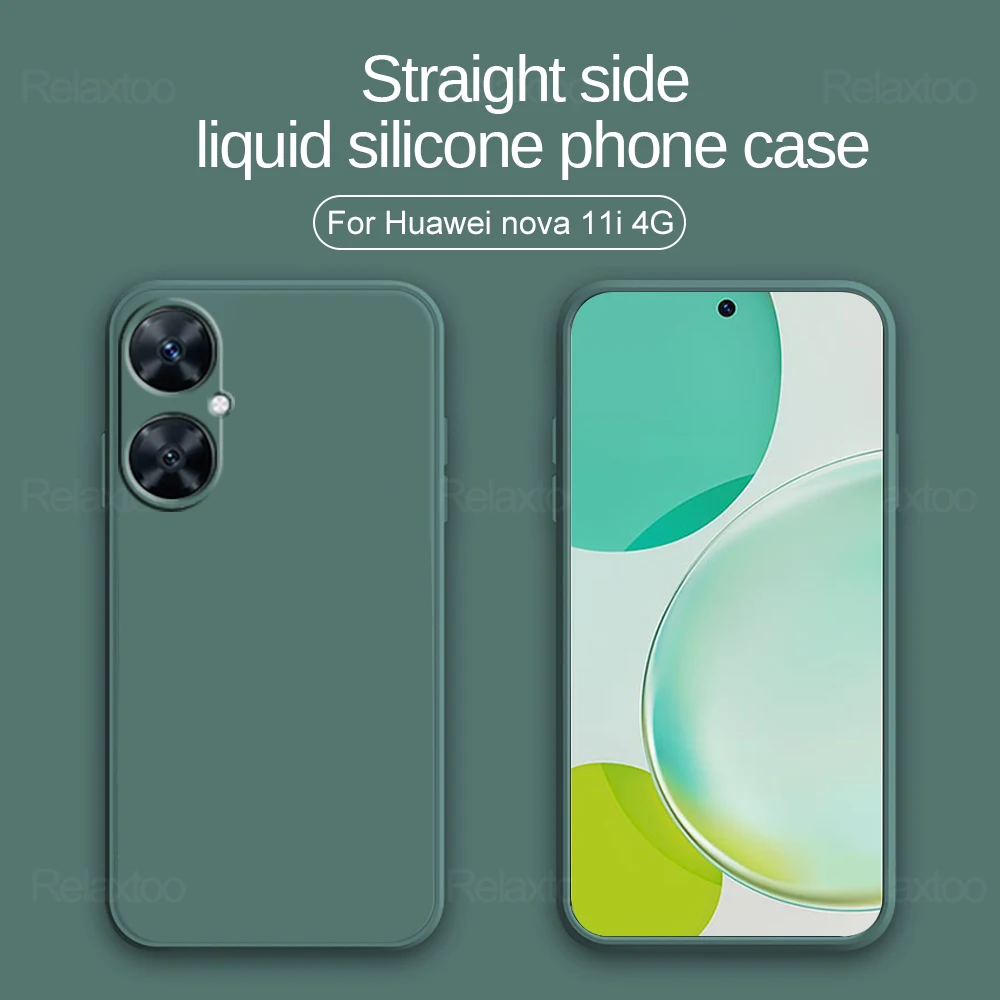 Квадратный силиконовый чехол для Huawei Nova 11i, защитный бампер для камеры Hauwei Huawey Nova11i 11 I i11 4G