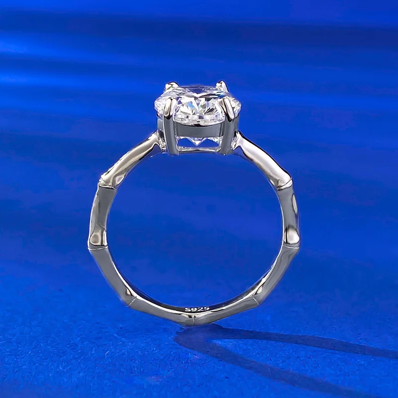 Apaison D Цвет 8*10 мм Круглое женское кольцо с высокоуглеродистым бриллиантом