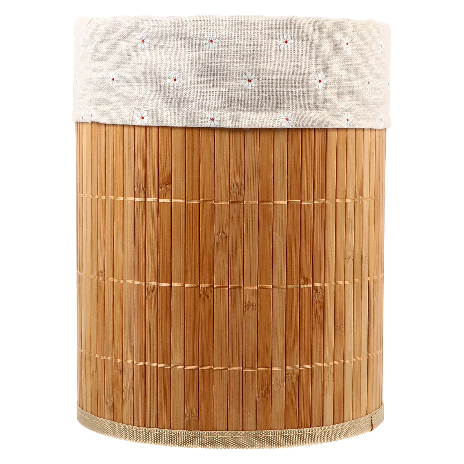 

Bamboo Trash Can Collapsible Laundry Hamper Clothes Basket Wastebasket Storage Woven Rib Sundries Bucket Dirty Organizer