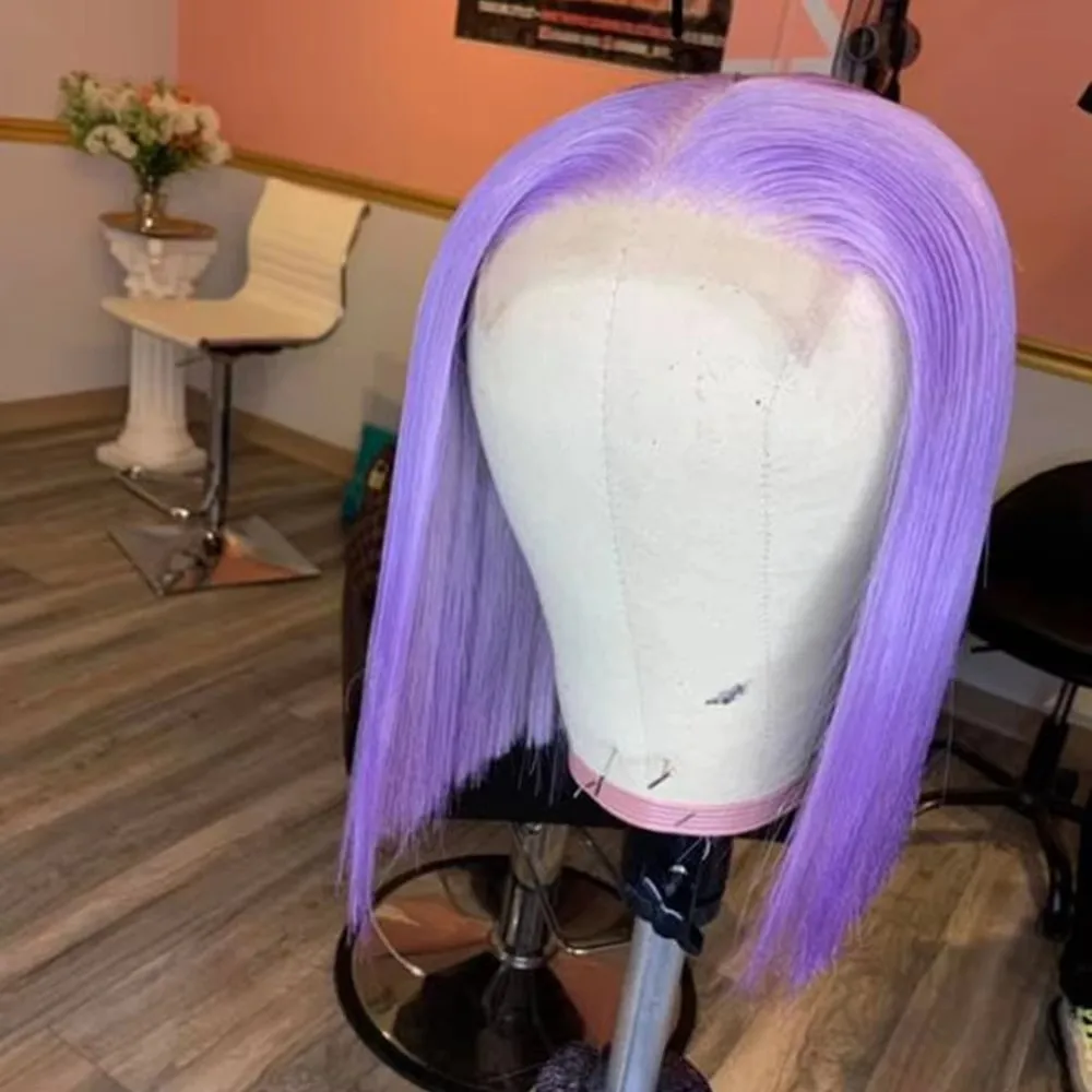 MXWIGS синтетические фиолетовые прямые парики фронта шнурка для женщин волосы