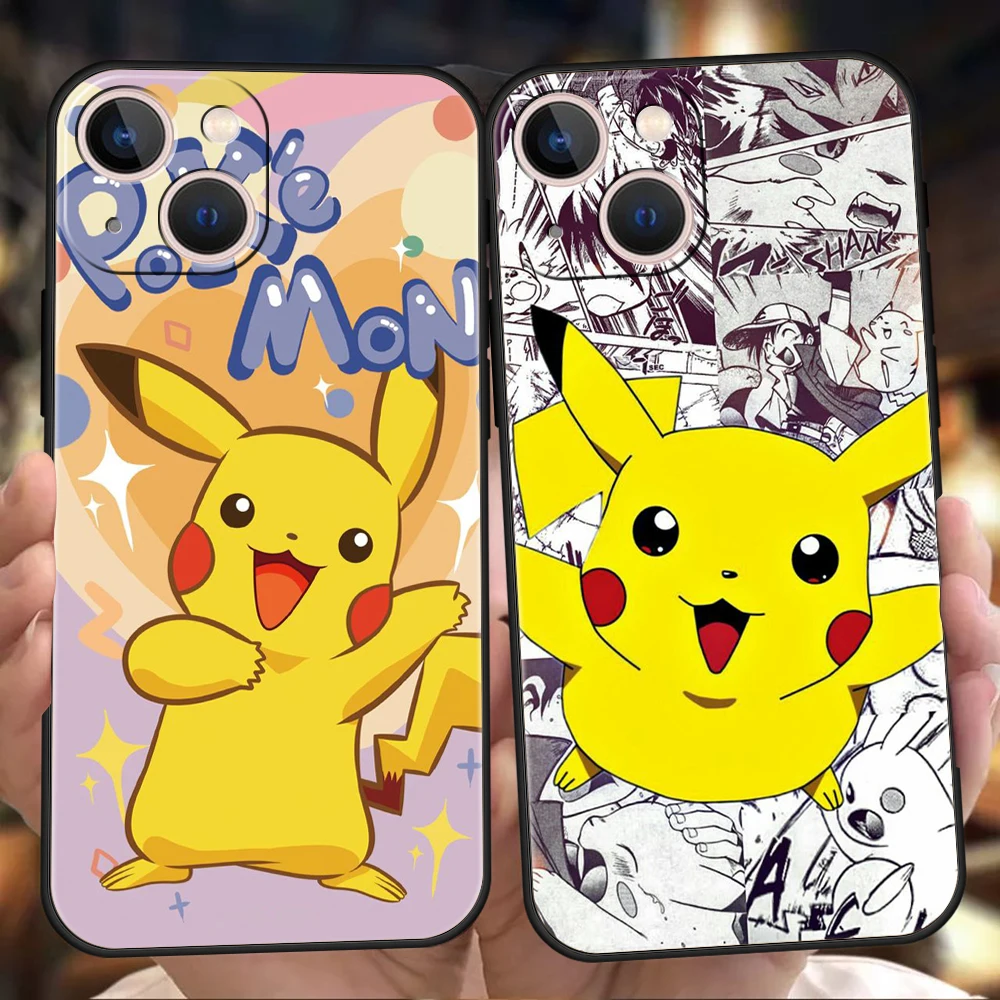 

Anime Pokemon Pikachu Luxury Phone Case Cover For iPhone 13 12 11 Pro Max 8 7 Plus X XR XS Max SE 2020 Mini Shockproof TPU Shell