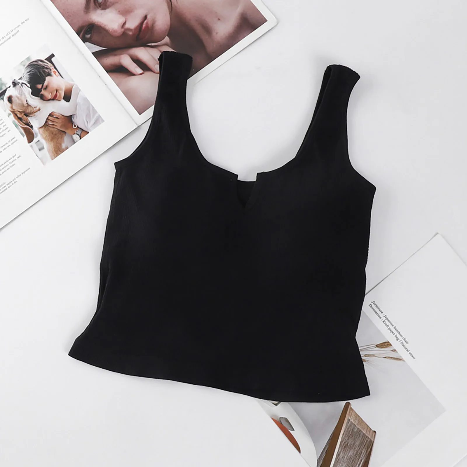 Топ женский бесшовный спортивный без рукавов пикантный бюстгальтер-труба