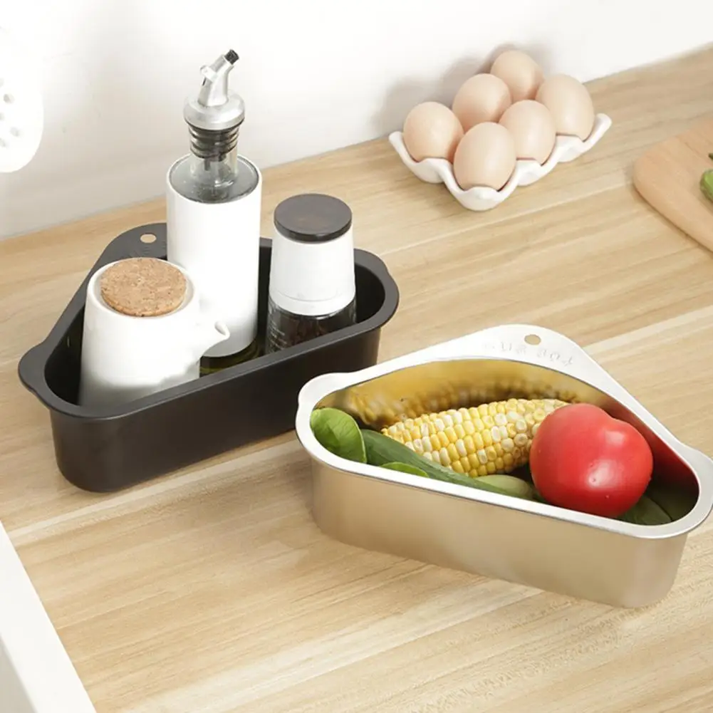 

Sink Shelf Good Triangular Multifunctional Drain Shelf Burr Free Good Load Capacity Drain Rack