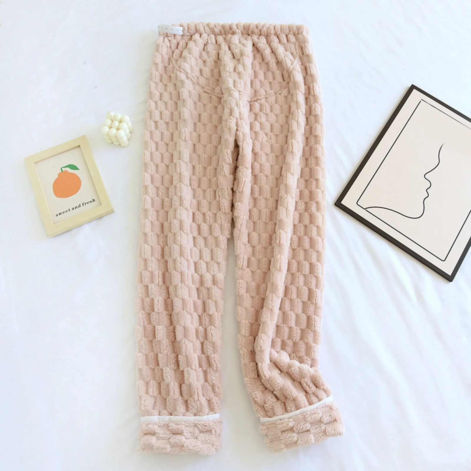 

Женская пижама, флисовые брюки, регулируемые брюки с высокой талией, бархатные брюки для беременных, верхняя одежда