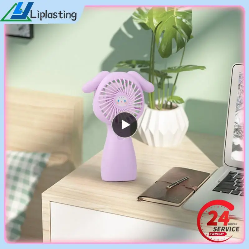 

1~10PCS Student Desktop Fan Three Speed Adjustment Long Battery Life Cartoon Fan Cartoon Little Bear Shape Portable Mini Fan