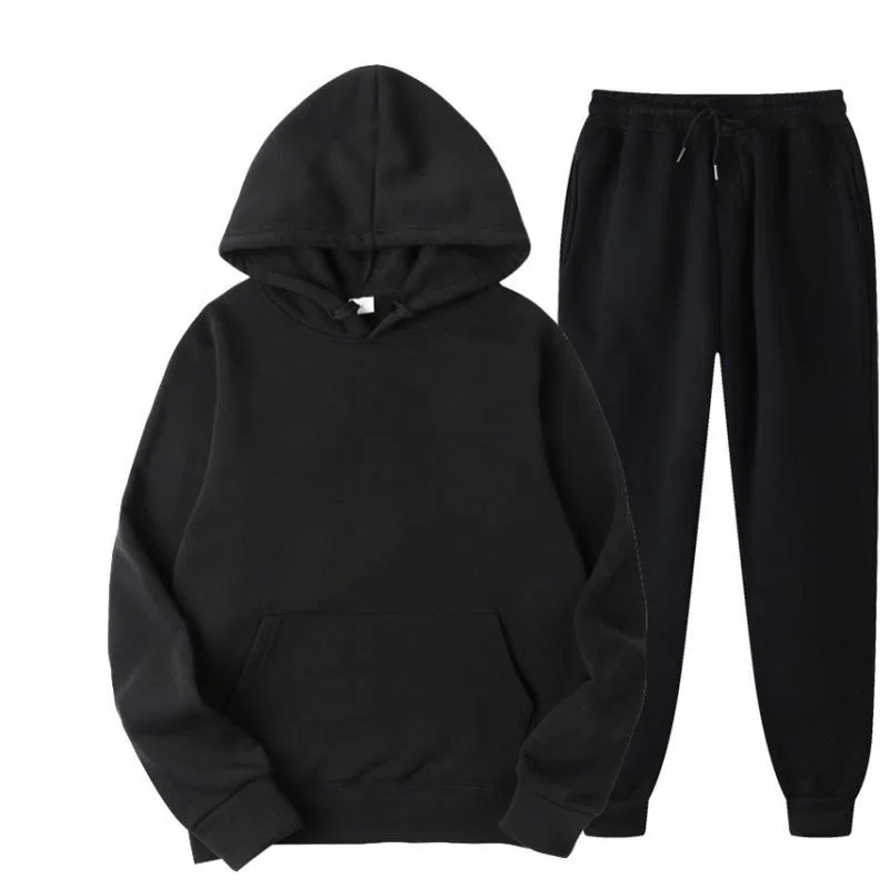 

New Men Set Sprin Autumn Fasion Mens Tracksuit Cotton Comfortable Two Piece Casual Sportswear Set Male oodies + Pants Solid
