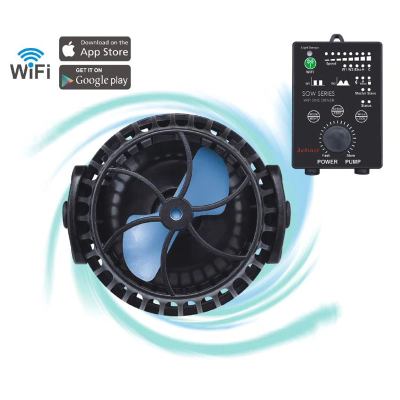 

Jebao OW/SOW Wifi Series Aquatic Fish Tank Supplies Smart Quiet Powerful Wave Maker Flow Pump with Controller Aquarium Parts