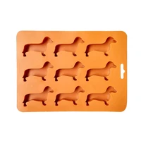 dachshund dog shaped silicone ice cube molds and tray