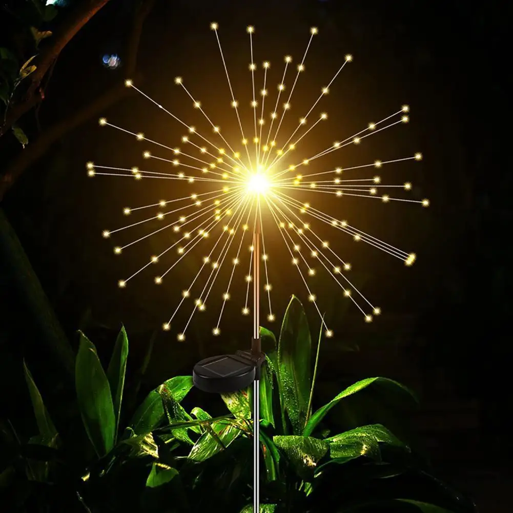 

90LED 150LED Lawn Lamp Solar Powered Firework Garden Path Decoration Lights Outdoor Courtyard Waterproof Party Copper Wire Lamp