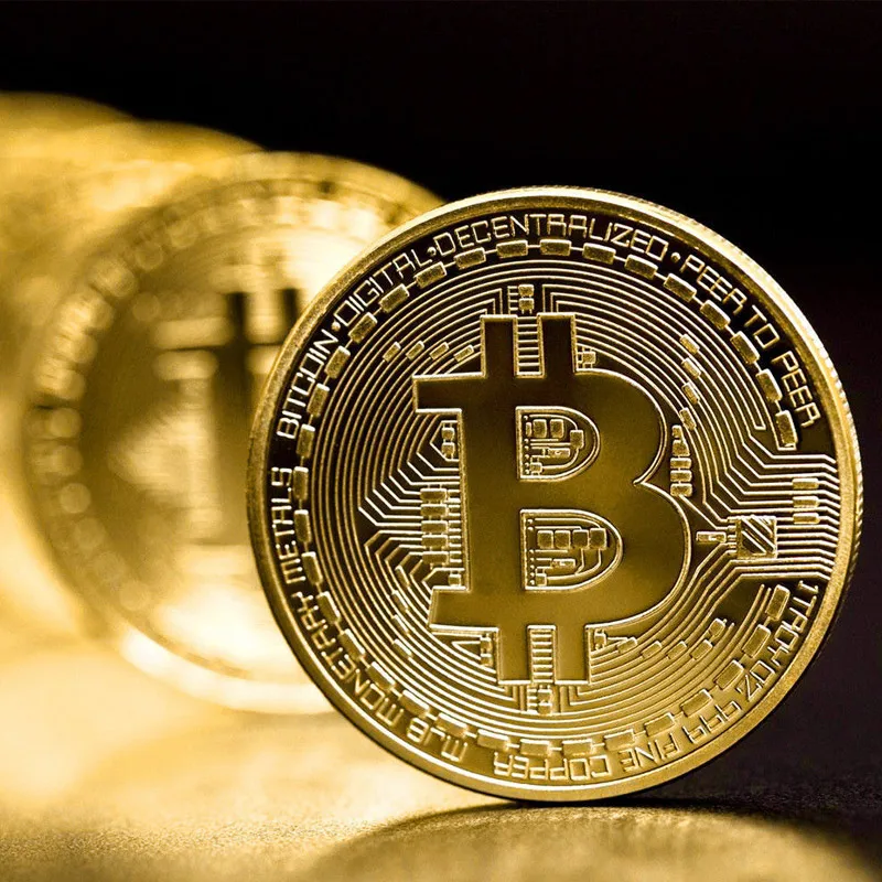 

Creative Souvenir Gold Plated Bitcoin Coin Collectible Great Gift Bit Coin Art Collection Gold Commemorative Coin Coin Holder