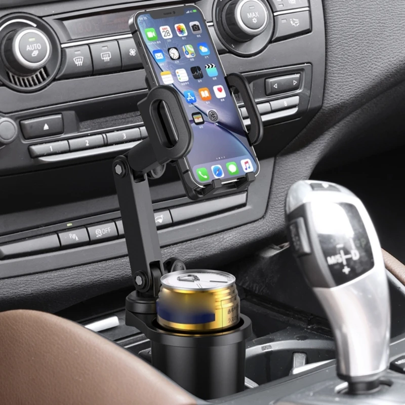 

2 in 1 Car Cup Holder Cellphone Mount Cradle Stand Multifunctional Phone Mount Universal Beverage Holder 360° Rotation