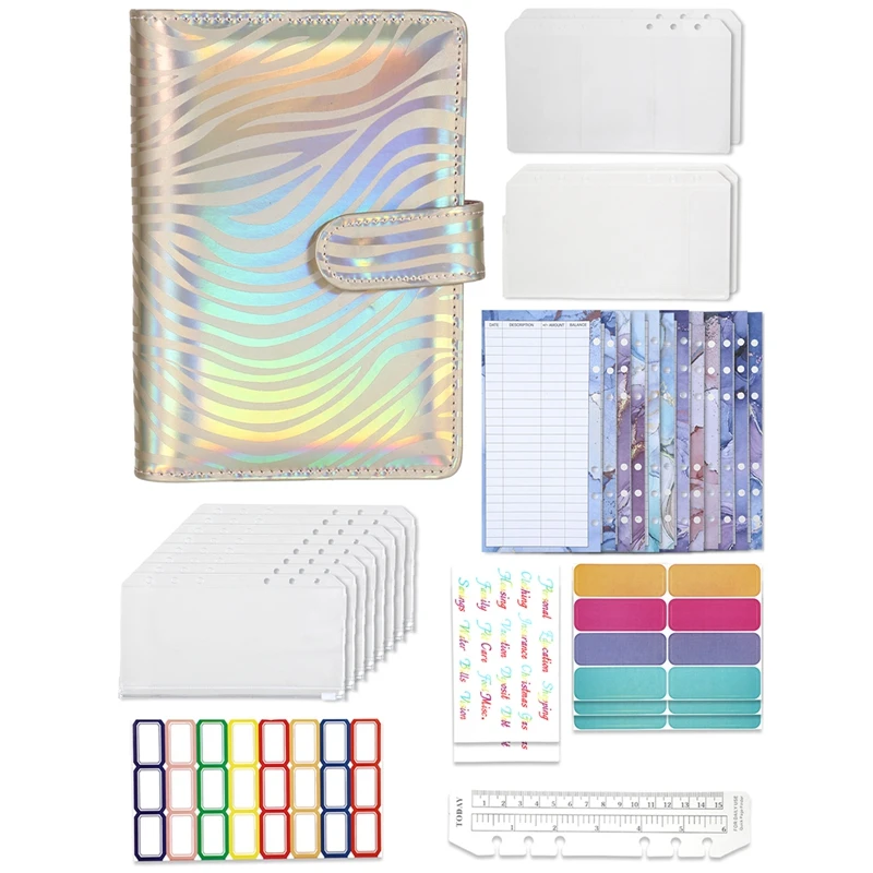

A6 Budget Binder Planner With Inner Page Monthly Schedule Envelopes Zebra Printed Notebook Binder With Week Month Plan Sticker