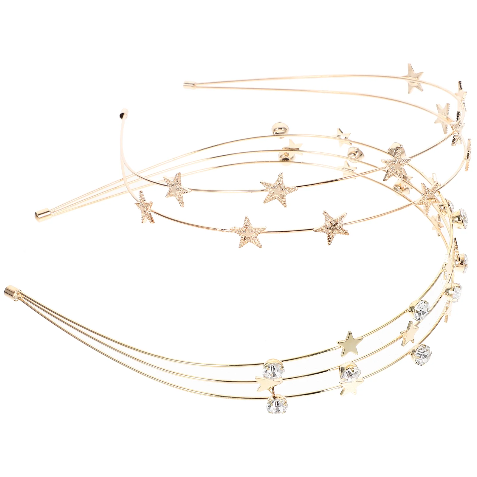 

2 Pcs Hair Band Women Headbands Headgear Bridal Metal Headpiece Girls Wedding Accessories Brides Women's