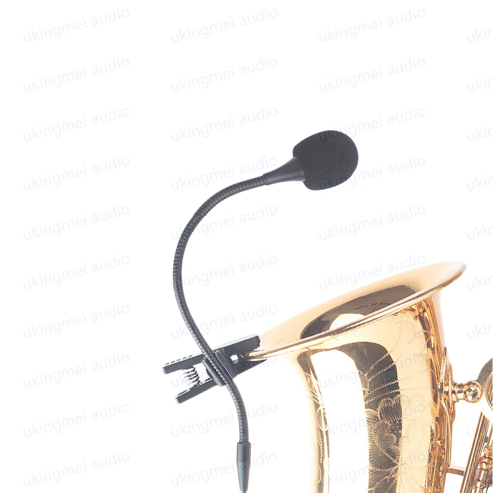 Микрофон для музыкальных инструментов с зажимом трубы-саксофона кардиоидный