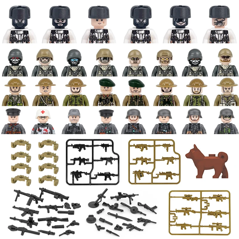 

Строительные блоки спецназа SWAT, привидение, спецназ, Вторая мировая война, фигурки солдат, немецкая британская армия, оружие, строительные блоки, детские игрушки, подарок