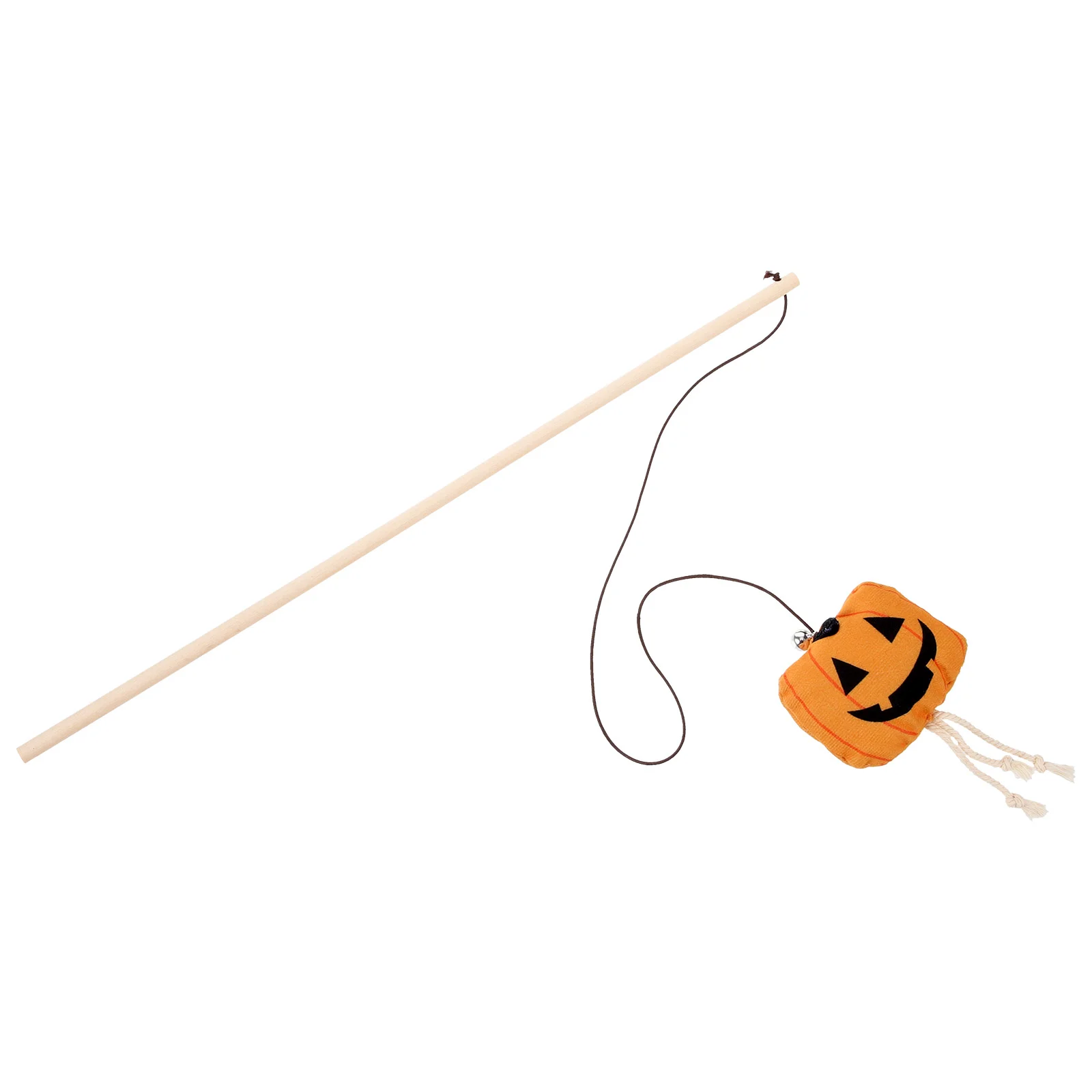 

Cat Teaser Halloween Toys Interactive Kitten Stick Pet Plush Fabrics Self-play Teasing