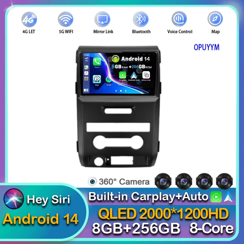 Автомагнитола на Android 14 для Ford F150 P415 Raptor 2008-2014 стерео автомобильный