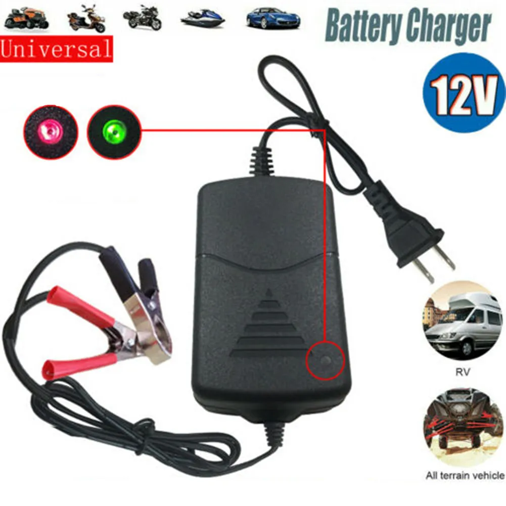 

Car Battery Charger Maintainer Auto 12V 1.5A US Large Clip Trickle RV For Truck Motorcycle ATV Fit Hydrochloric Acid Battery.