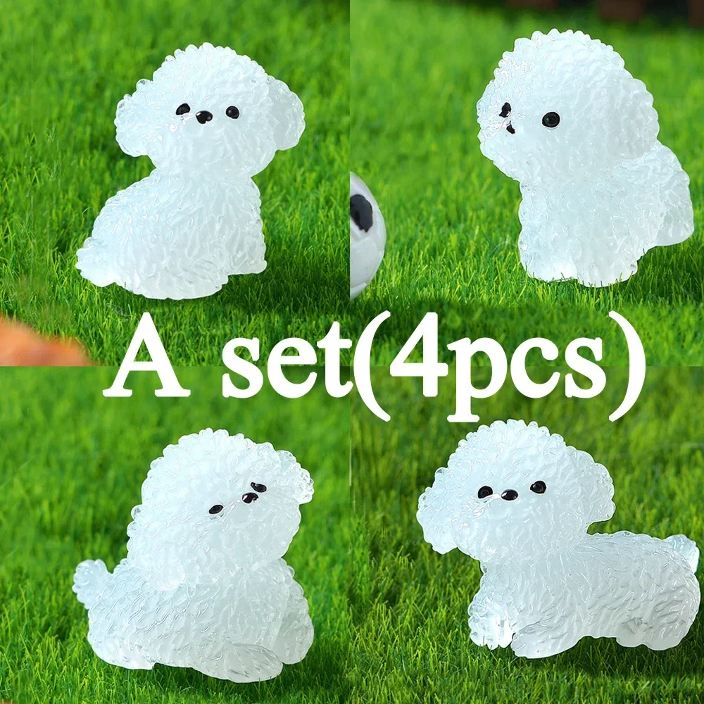 

Мини-собака из смолы, светящаяся в темноте, белая