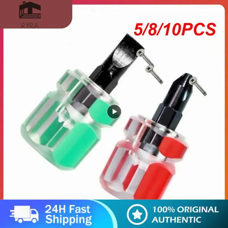 

5/8/10PCS Alloy Steel Transparent Handle Cross Word Ratchet Screwdriver Manual Radish Head Screw Driver Precision Car Repair