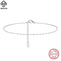 rinntin 925 sterling silver 1 5mm mariner chain anklets fashion women summer 14k gold foot bracelet ankle straps jewelry sa24
