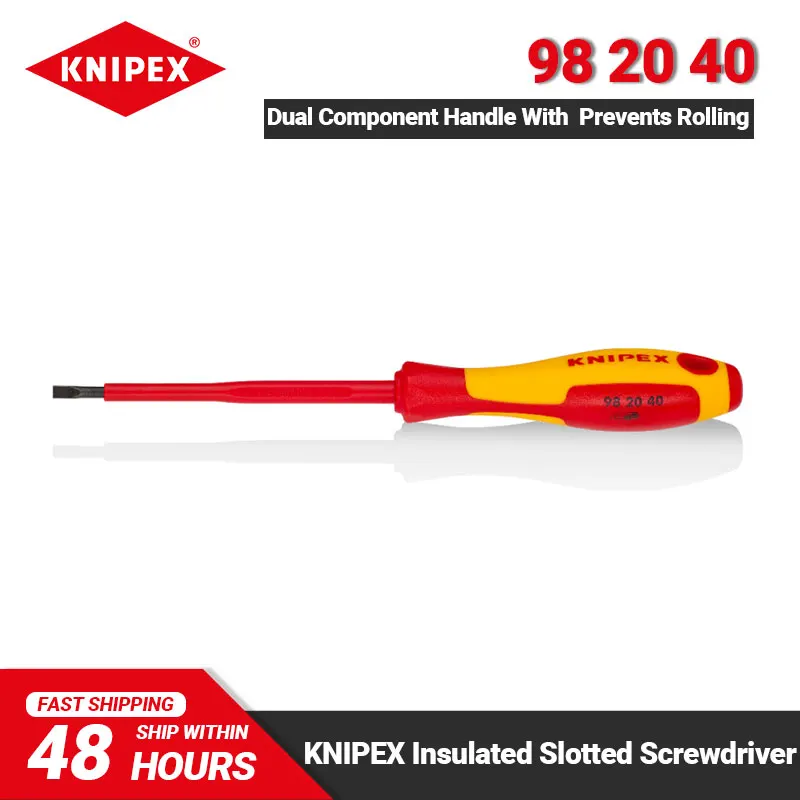 KNIPEX 98 20 40 Тестировая изолированная шлицевая отвертка VDE полированная длиной мм с