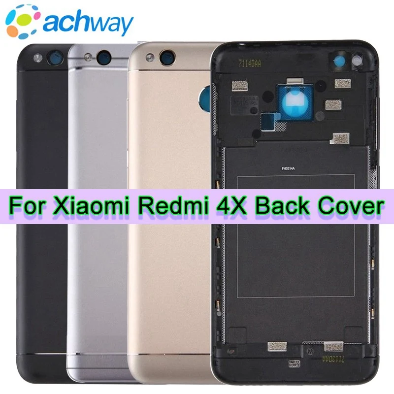 Задняя крышка батарейного отсека для Xiaomi Redmi 4X металлическая + стекло камеры