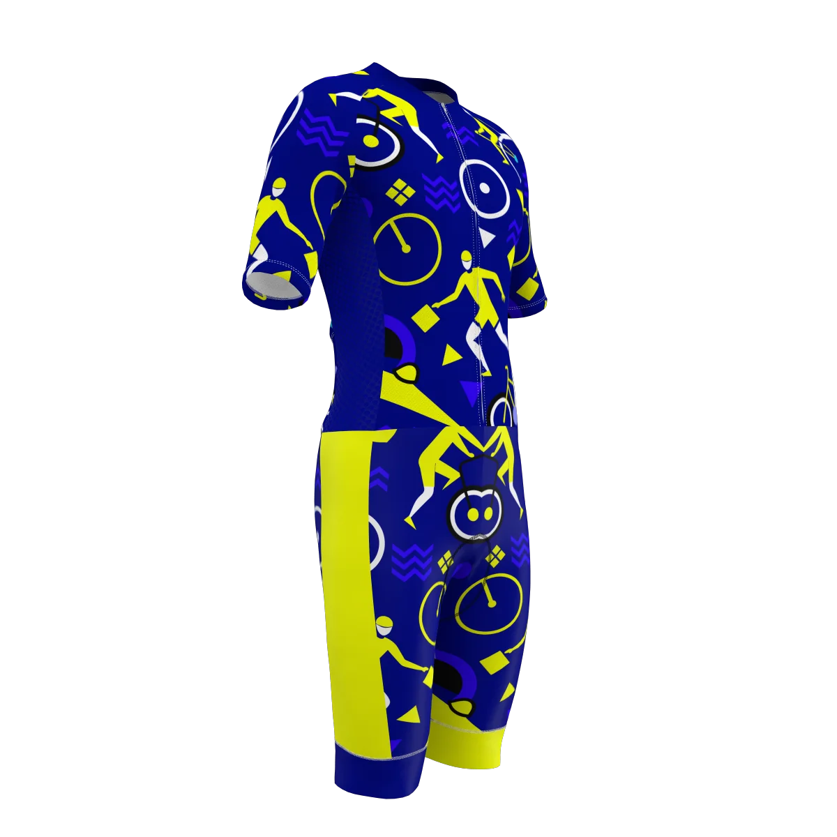 Мужской трикотажный костюм с коротким рукавом рисунком триатлона