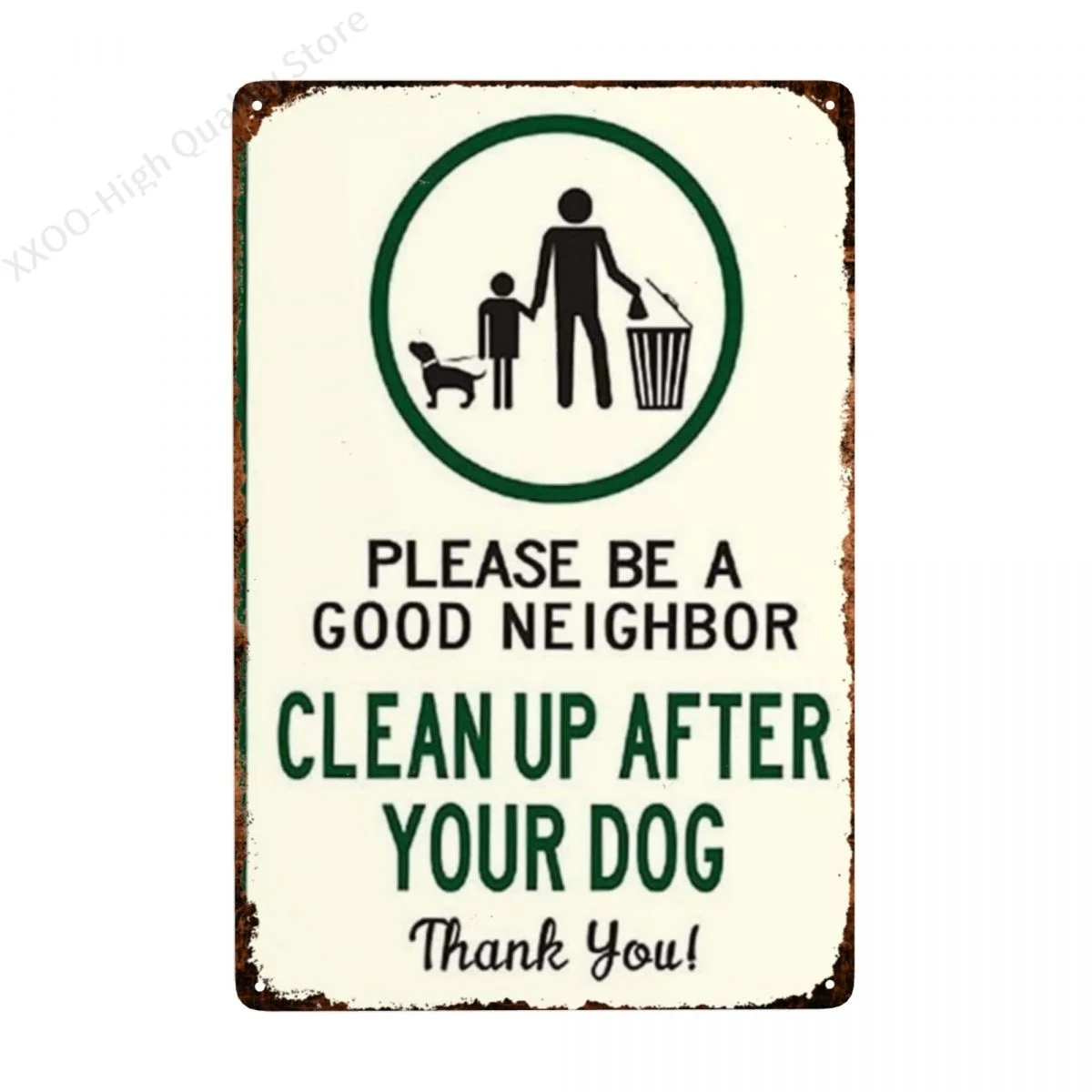 

Пожалуйста, обратите внимание на знак жестяной пластины, без знака для уборки собак, внешний знак. Пожалуйста, заботьтесь о владельцах собак...